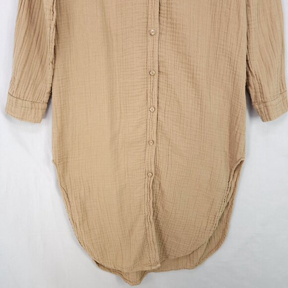 Star X Midi Shirt Dress Size Small Gauze Button Down Beachy Minimalist Boho USA - Picture 5 of 15
